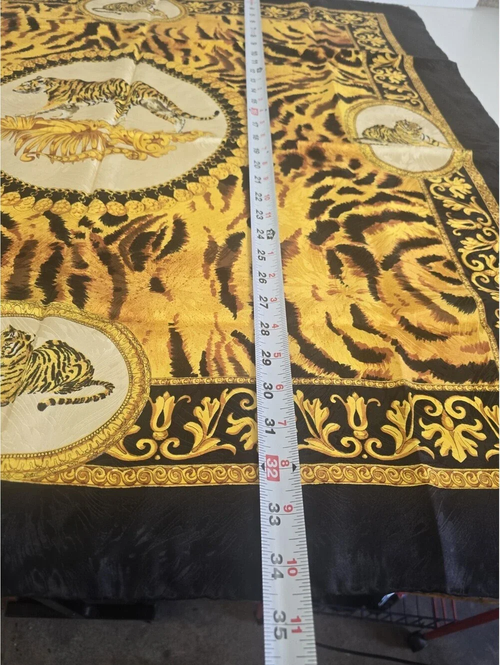Vintage Giancarlo Milano Silk Scarf Neckwear Tiger Animal Shawl  54